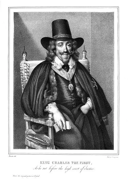 CHARLES I (1600-1649). King of Great Britain and Ireland, 1625-1649. Lithograph
