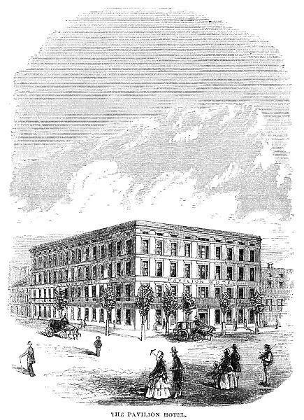 CHARLESTON: HOTEL, 1857. The Pavilion Hotel, Charleston, South Carolina. Wood engraving