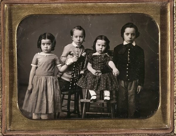 CHILDREN, 1851. Portrait of Lizzie, John, Annie, and Mitchell McAllister