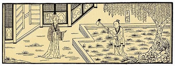 CHINA: KIANG YUAN & SON. Kiang Yuan and her son, Hou Ji, a divinity of the harvest
