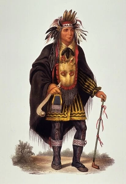 CHIPPEWA NATIVE AMERICAN CHIEF, 1826. Okeemakeequid, a Chippewa chief