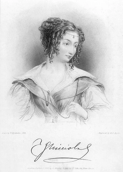 COUNTESS TERESA GUICCIOLI (1801?-1873). Italian noblewoman and mistress of George Gordon Byron, Lord Byron. Stipple engraving, 1833, by H. T. Ryall after a drawing, 1833, by William Brockedon
