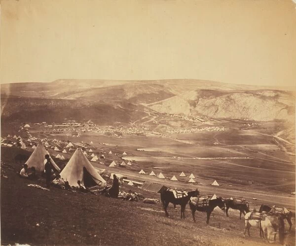 CRIMEAN WAR: BALAKLAVA. British cavalry camp near Balaklava. Photographed by Roger Fenton
