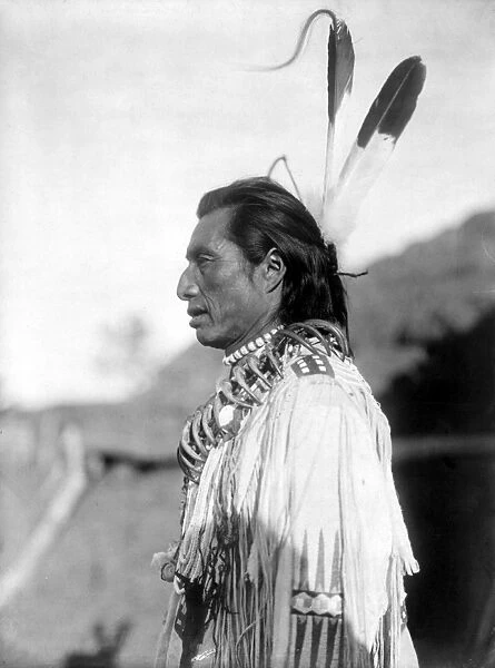 Crows Heart, a Mandan medicine man. Photographed by Edward S. Curtis, c1908