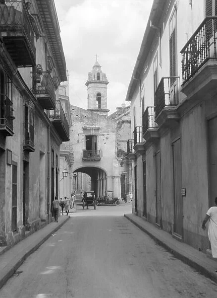 CUBA, c1920. View of a street in Cuba, possibly Havana. Photograph by Arnold Genthe