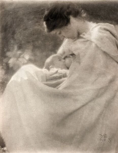 DAY: MOTHER AND CHILD, 1905. Portrait of a mother and child. Photograph by F. Holland Day