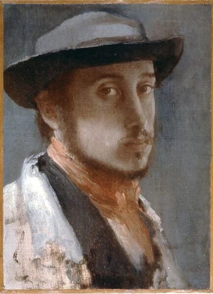 DEGAS: SELF-PORTRAIT. Oil on canvas, 1857-58