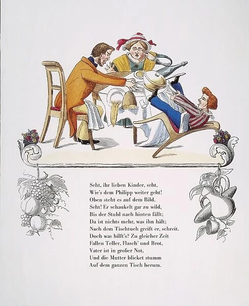 DER STRUWELPETER, 1845. The Tale of Fussy-Philip: page from the first edition, 1845