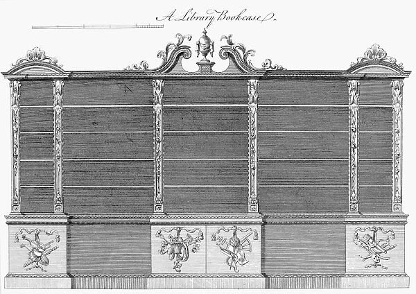 Design for a library bookcase, 1760, by Thomas Chippendale