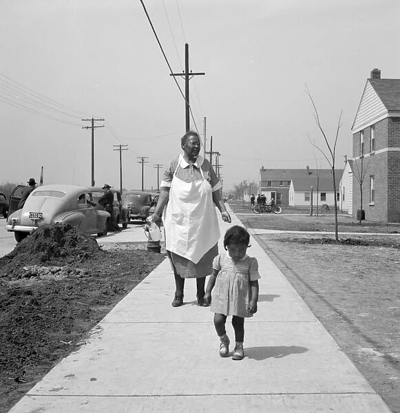 DETROIT, 1942. A woman and child, tenants of the newly built Sojourner Truth homes