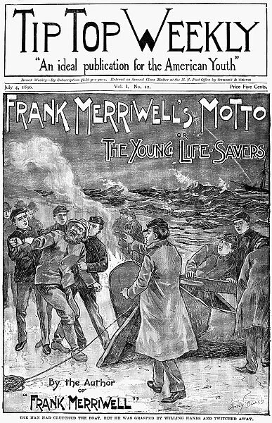 DIME NOVEL, 1896. Frank Merriwells Motto, or The Young Life-Savers. Cover of a Street