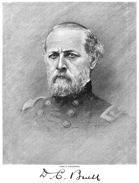 DON CARLOS BUELL (1818-1898). American army officer. Wood engraving, 19th century
