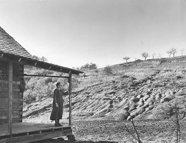DROUGHT: FARMSTEAD, c1925. A drought-stricken Oklahoma farmstead eroded by wind, c1925