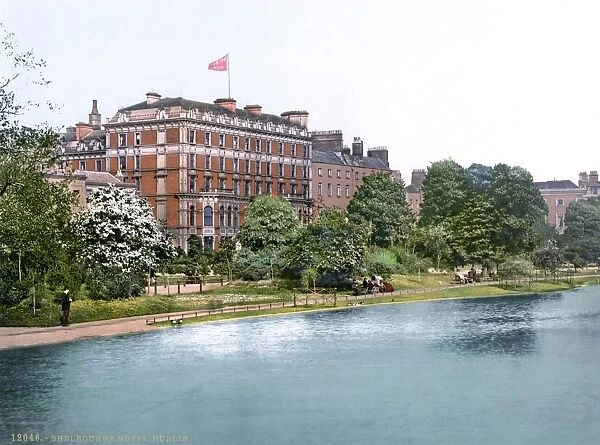 DUBLIN: SHELBOURNE HOTEL. Shelbourne Hotel in Dublin, Ireland. Photochrome, c1895