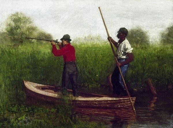 EAKINS: BIRD HUNTING, 1876. Will Schuster and Blackman Going Shooting for Rail