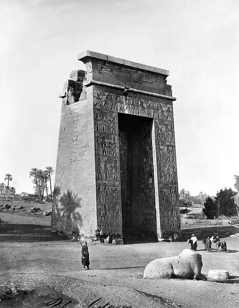 EGYPT: KARNAK PYLON. A pylon at Karnak, in Upper Egypt. Photograph, c1850-1880