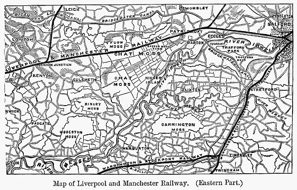 ENGLAND: RAILROAD MAP. Map of the Liverpool and Manchester Railway (Eastern Part)