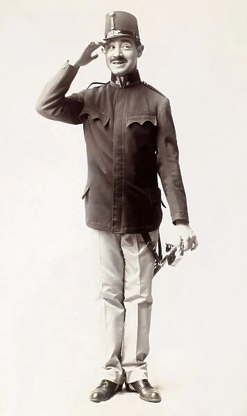 EUROPEAN SOLDIER, 1909. American comedian Bobby North in the New York production