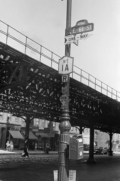 EVANS: NEW YORK CITY, 1938. The elevated train tracks along 2nd Avenue at 61st Street in New York