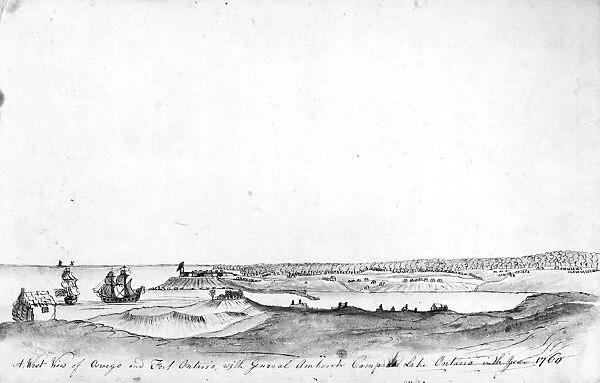 FORT ONTARIO, 1760. West view of Fort Ontario at Oswego, New York, on Lake Ontario