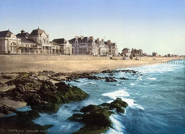 FRANCE: PARAMÔÇ░, c1895. Param Casino and Grand Hotel along the shoreline in Param, France. Photochrome, c1895
