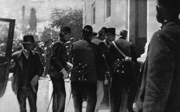 FRANZ FERDINAND ASSASSIN. The arrest of Gavrilo Princip after the assassination
