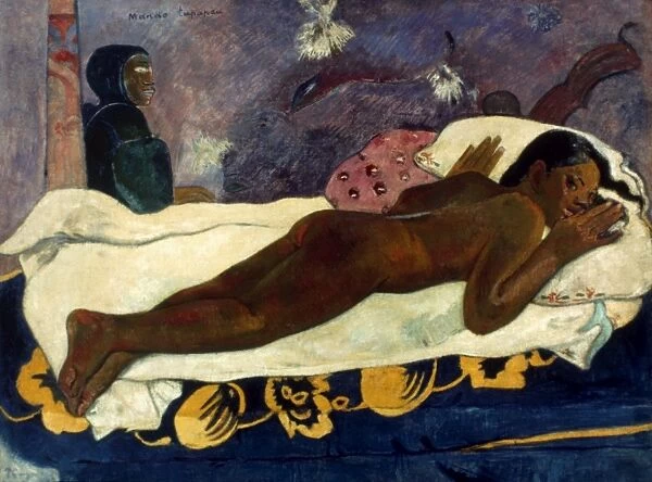 GAUGUIN: MANAO TUPAPAU. Paul Gauguin: Manao tupapau (Thinking of the One Who Will Return). Oil on canvas, 1892