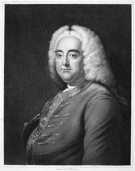 GEORGE FREDERICK HANDEL (1685-1759). German (naturalized British) composer. Stipple engraving, English, 18th century