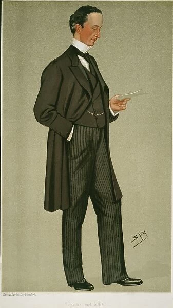 GEORGE NATHANIEL CURZON (1859-1925). British politician. Caricature lithograph