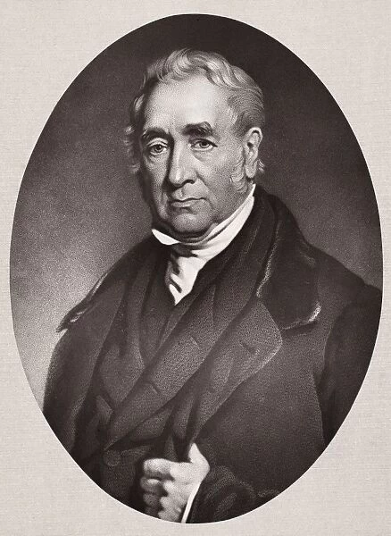 GEORGE STEPHENSON (1781-1848). English inventor and founder of railways. Stipple engraving, 19th century