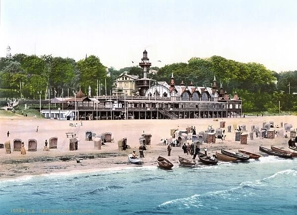 GERMANY: CASINO, c1895. Casino along the Baltic Sea in the resort town of Heringsdorf in Mecklenburg-Western Pomerania, Germany. Photochrome, c1895