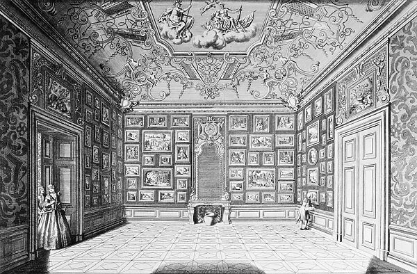 GERMANY: GALLERY, 1731. Gallery room of a residence in Germany. Line engraving from Residences Memorable, by Salomon Kleiner, 1731