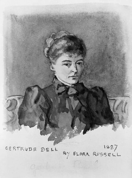 GERTRUDE BELL (1868-1926). Arabist, adventurer and archaeologist. Watercolor, 1887