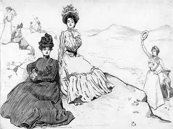 GIBSON GIRLS, c1900. Picturesque America, anywhere in the mountains