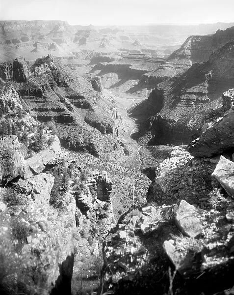 GRAND CANYON, c1906. A view of the Grand Canyon in Arizona, from in front of the Grand View Hotel