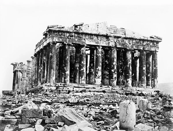 GREECE: THE PARTHENON. The Parthenon ruins in Athens, Greece. Photograph c1850-1880