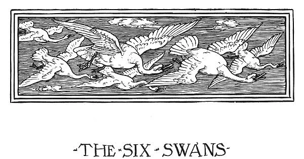 GRIMM: THE SIX SWANS. Drawing by Walter Crane (1845-1915) for the fairy tale by