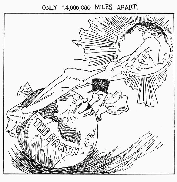 HALLEYs COMET, 1910. Cartoon from the front page of the New #12407400