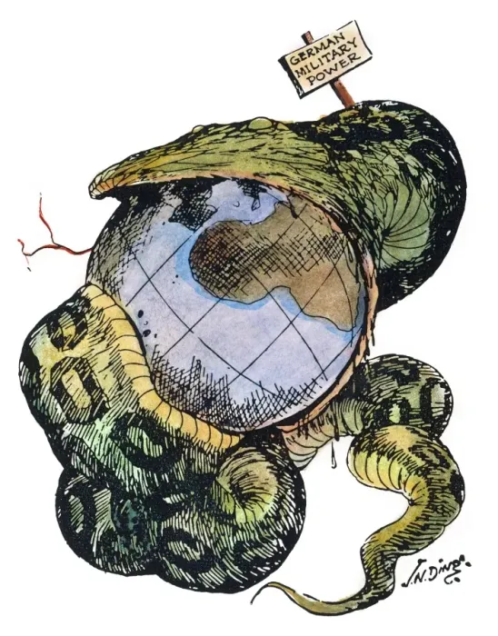 Framed Print : Germany as a Swallowing Python Print, 1917 Framed Print : Germany as a Swallowing Python Print, 1917