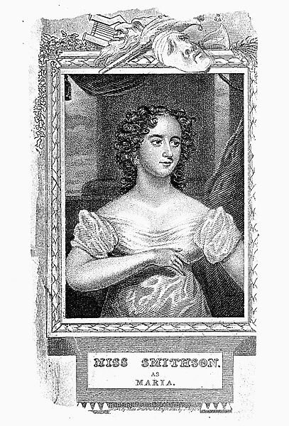 HARRIET C. SMITHSON (1800-1854). Later Mme. Hector Berlioz. Irish actress. Steel engraving, English, 1819