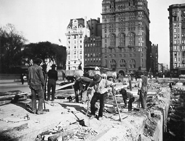 HOTEL DEMOLITION, 1905. Workmen completing the demolition of the first Plaza Hotel