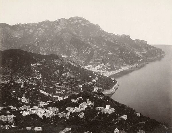 ITALY: RAVELLO. View of Ravello, Italy. Photograph by Giorgio Sommer, c1870