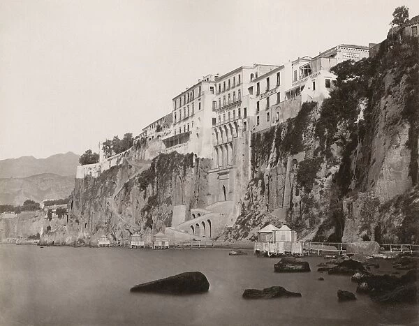 ITALY: SORRENTO. Hotel Tramontano on the cliff in Sorrento, Italy. Photograph by Giorgio Sommer