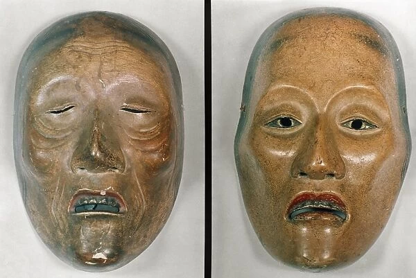 Two Japanese Noh masks: Yase-onna and Uba