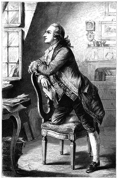 JOHANN GOETHE (1749-1832). Johann Wolfgang von Goethe. German poet and man of letters. Wood engraving, 19th century
