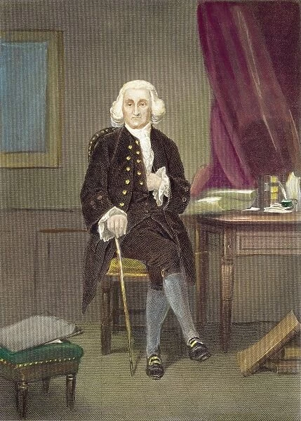 JONATHAN TRUMBULL (1710-1785). American merchant and politician. Steel engraving, American, c1860, after a painting by Alonzo Chappel