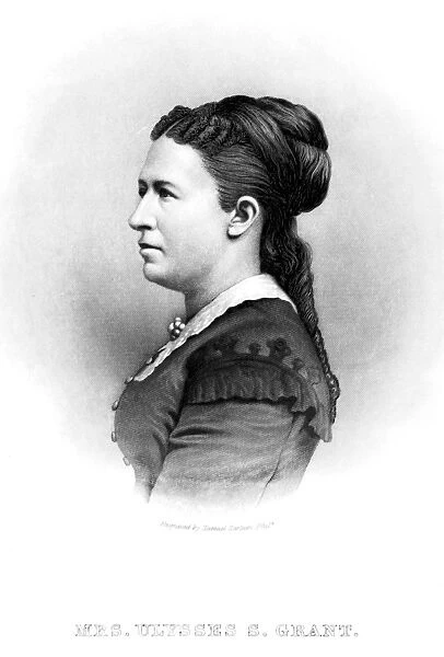 JULIA DENT GRANT (1826-1902). Wife of Ulysses S. Grant. Steel engraving, c1880