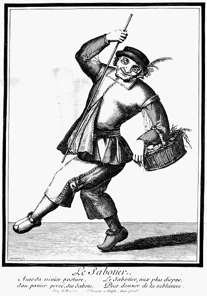 LE SABOTIER. Le Sabotier, portrayed by an unknown performer in a French commedia dell arte troupe