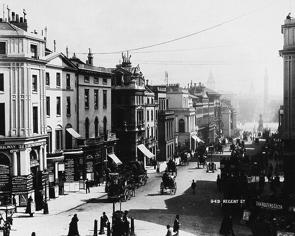 LONDON: REGENT STREET. View of Lower Regent Street, London, England. Photographed c1900