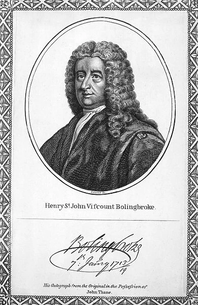 LORD BOLINGBROKE (1678-1751). Henry St. John, 1st Viscount Bolingbroke. English statesman